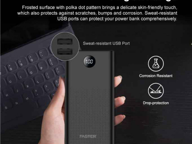 Powerbank Faster PD-30K, Accessoires Mobiles, Conakry