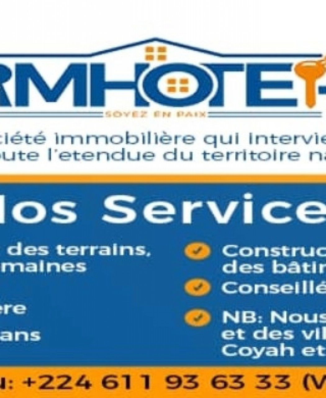 Service Immobilier, Services de Construction, Conakry
