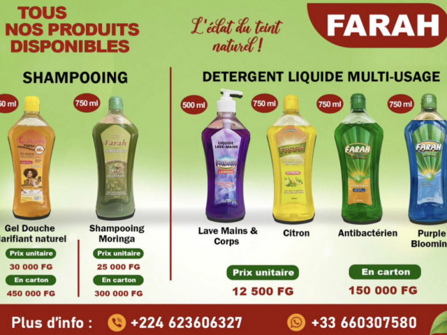 Différents Détergents, Produits de Nettoyage, Conakry