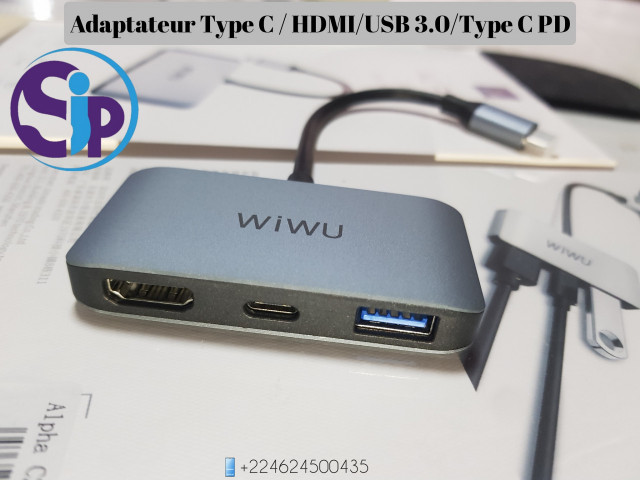 Adaptateur WiWU Type C portable 3-en-1, Ordinateurs - Moniteurs, Conakry