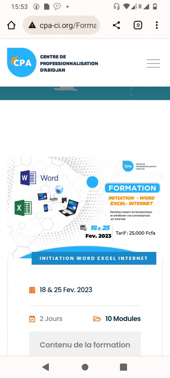 Formation Microsoft Office Word/ Excel, Cours - Formations, Conakry