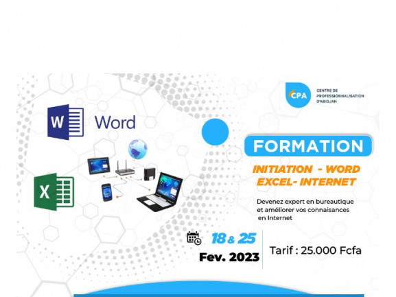 Formation Microsoft Office Word/ Excel, Cours - Formations, Conakry