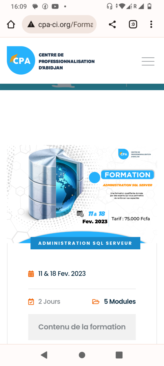 Formation Administration Microsoft SQL Serveur, Cours - Formations, Conakry
