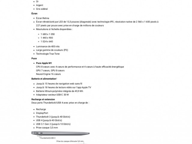 MacBook Air (M1, 2020), Ordinateurs - Moniteurs, Conakry