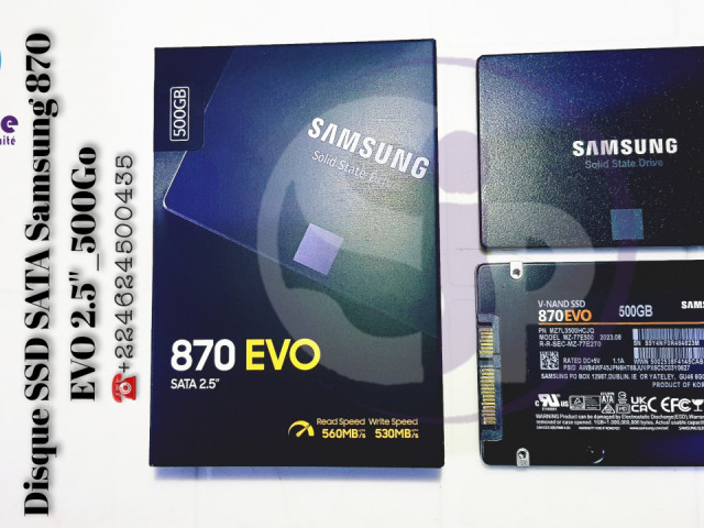Disque dur SSD SATA 2.5" Samsung 870 EVO_500Go, Ordinateurs - Moniteurs, Conakry