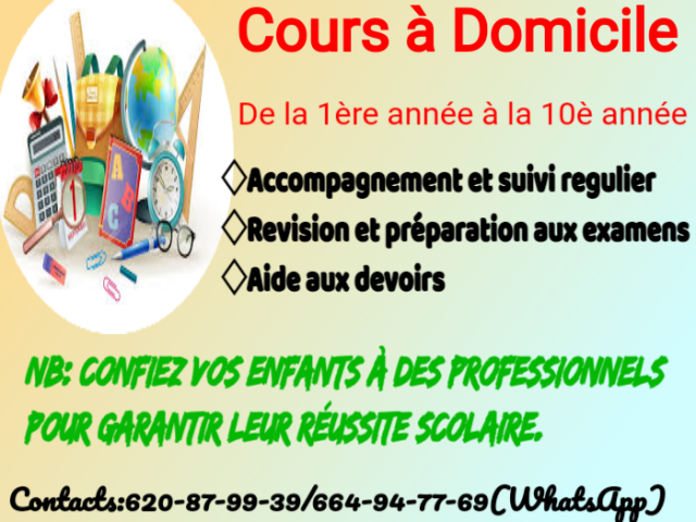 Cours à Domicile, Professeurs Particuliers, Conakry