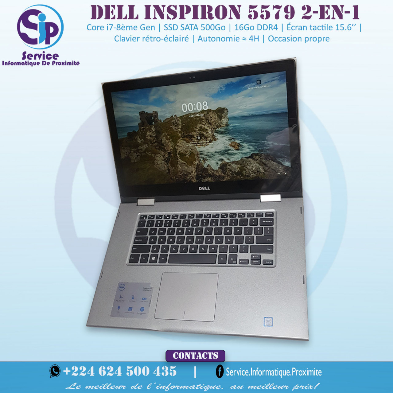 Ordinateur portable Dell Inspiron 15 5579 2-en-1, Ordinateurs - Moniteurs, Conakry