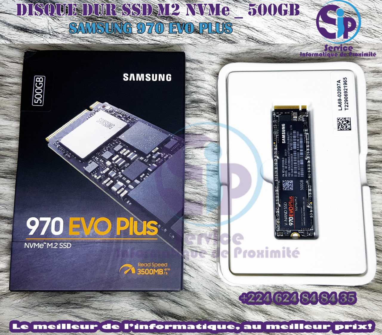 SSD NVMe SAMSUNG 970 EVO PLUS _ 500 Go, Ordinateurs - Moniteurs, Conakry