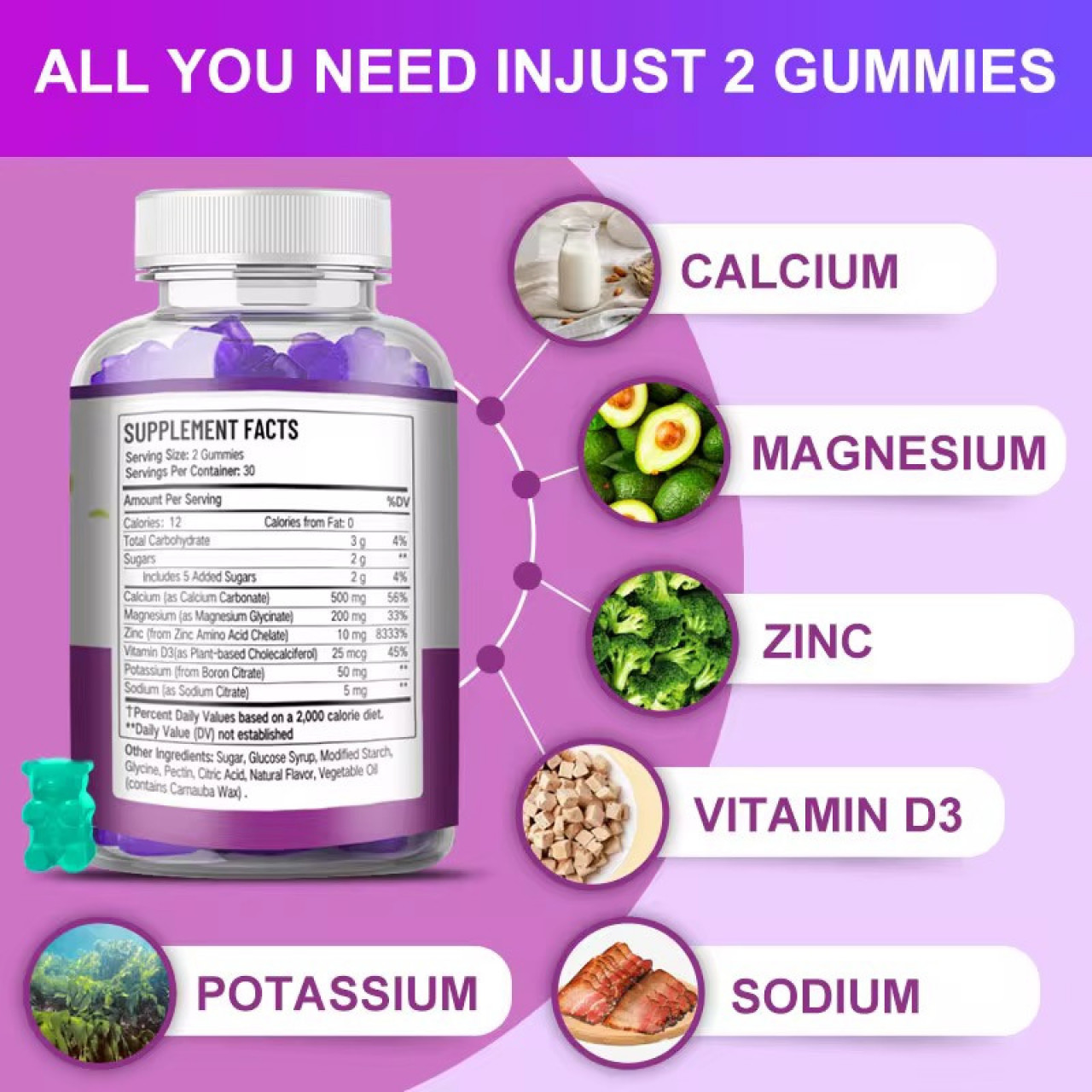 Calcium + D3 Gummies, Pharmacie - Suppléments, Conakry