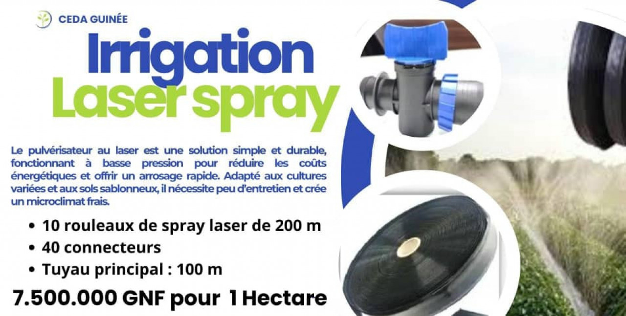 Système d'irrigation laser spray, Services Agricoles, Conakry